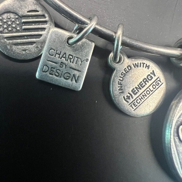 Alex and Ani Silver‎ Bangle Bracelet Completely Blessed Energy Charms Adjustable - Picture 5 of 10
